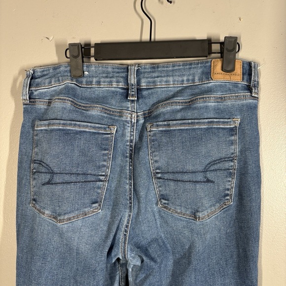 American Eagle Jeans Womens Size 12 Blue Denim BootCut High Rise Skinny Kick - Picture 3 of 6